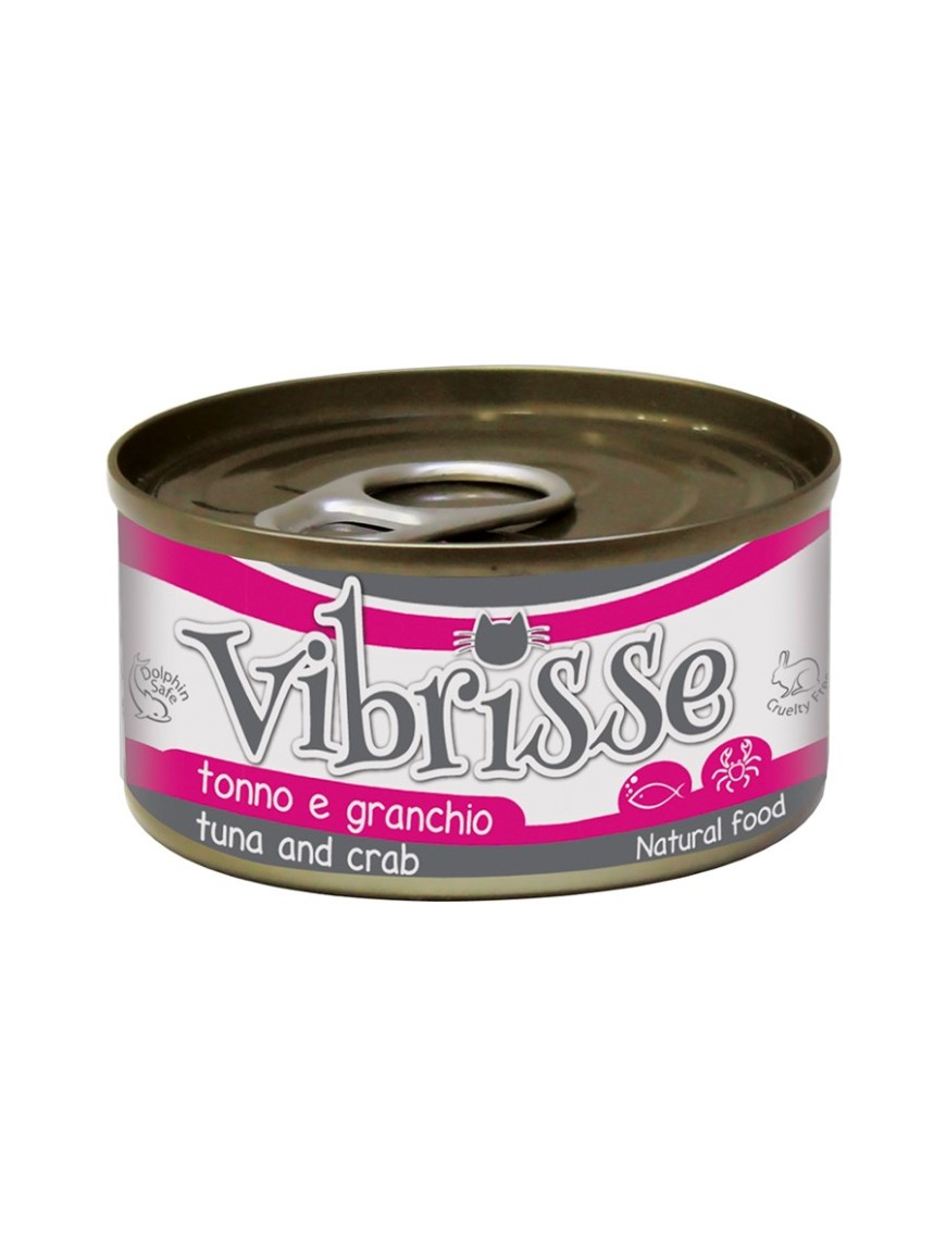LATA GATO VIBRISSE ATUM E CARANGUEJO 70 G