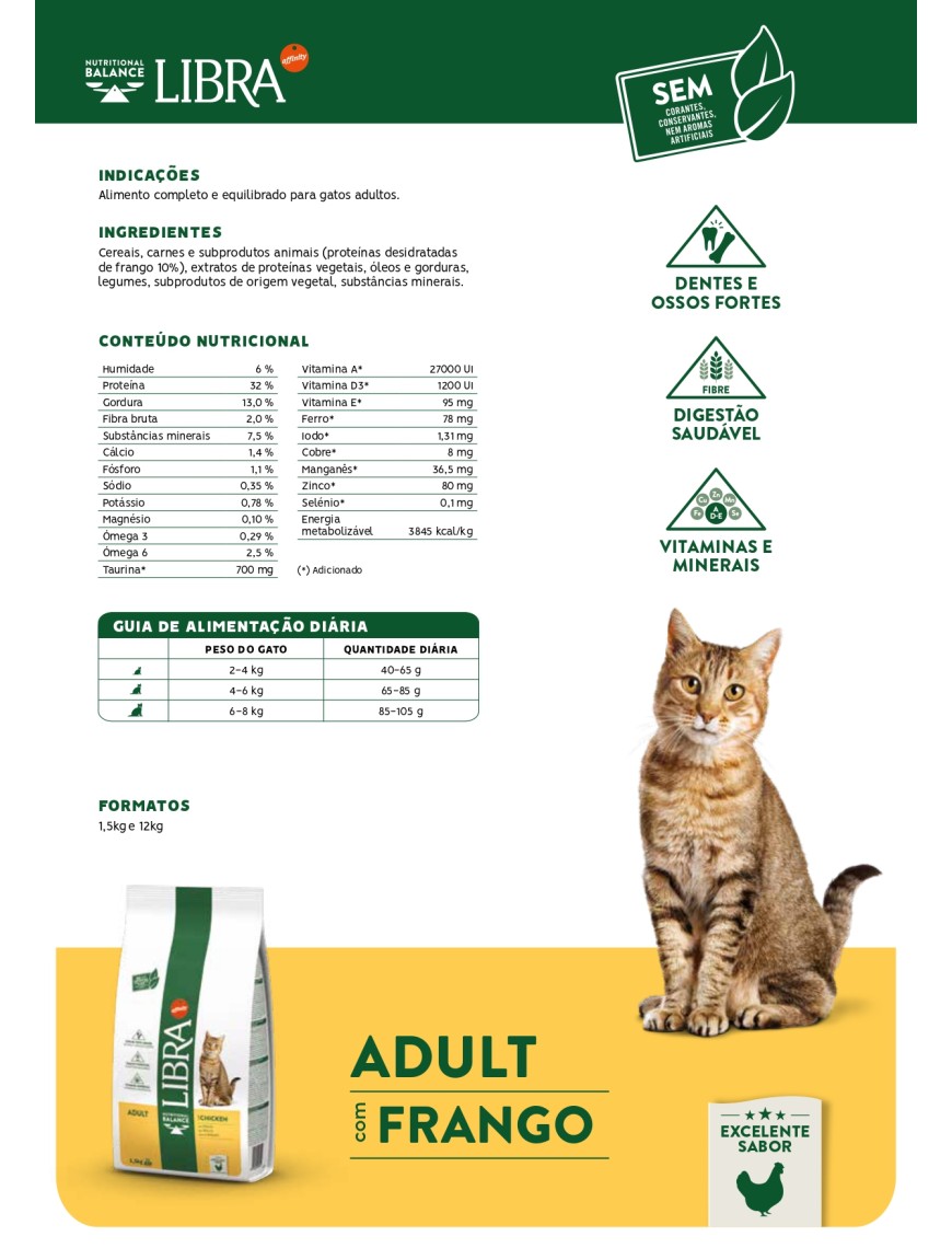 LIBRA GATO ADULT FRANGO 1,5 KG 