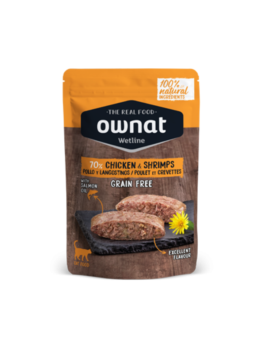 OWNAT WETLINE Chicken & Shrimps (GATO) 85g