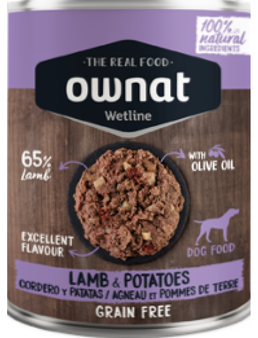 OWNAT WET LAMB&POTATO CÃO 395G