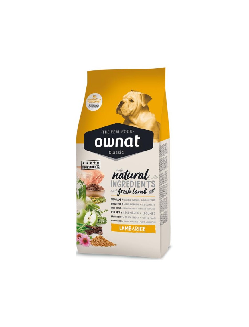 OWNAT CLASSIC CÃO  LAMB RICE 20KG